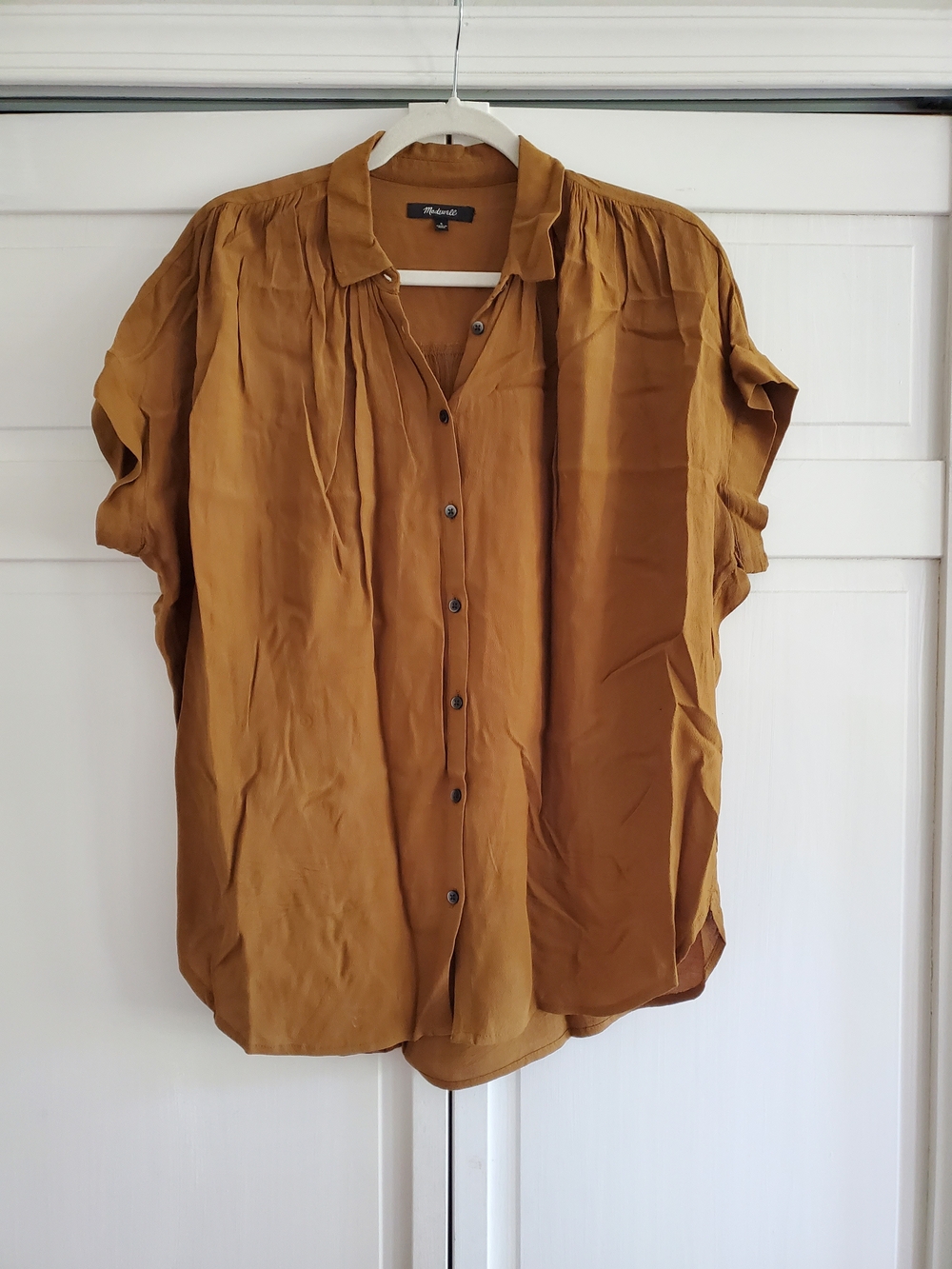 Madewell Central Drapey Shirt In Olive Spice